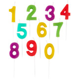 Rainbow Number Birthday Candle Pick Set, 10-Pack